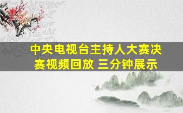 中央电视台主持人大赛决赛视频回放 三分钟展示